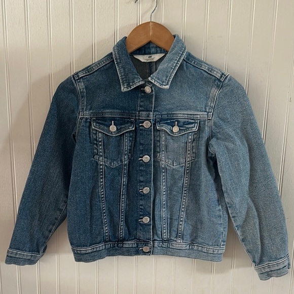 Like New! H&M Two-Tone Blue Denim Jacket sz 10 - Picture 4 of 8